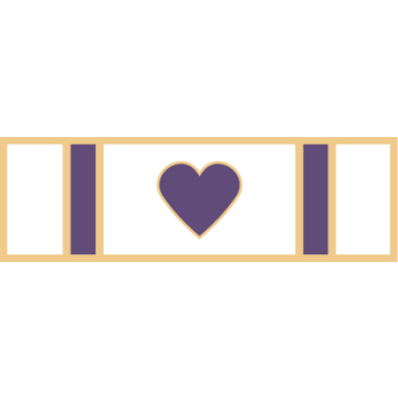 Smith & Warren SAB3_666 Five Section Purple Heart Award Bar (1-3/8" x 3/8")
