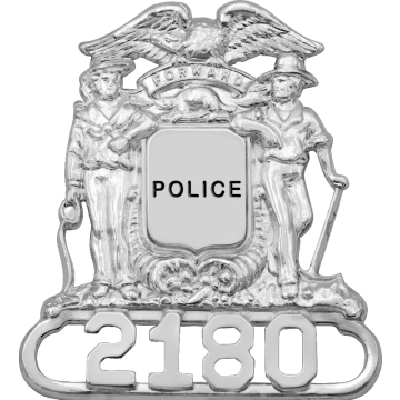 Smith & Warren SH301 Wisconsin Coat of Arms Hat Badge w/ Applied Numbers