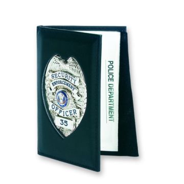 Strong Outside Badge Mount Double ID Case - Dress Leather
