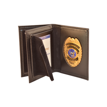 thumbnail image 2 of Perfect Fit Non-Recessed Universal Badge Holder - Leather Snap Closure For Police, Security, ID 2 of 10